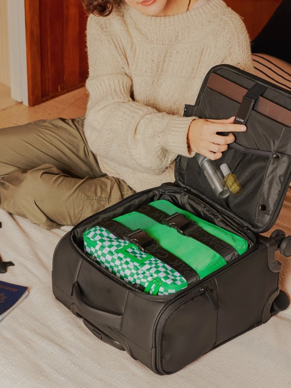 Luka Soft-Sided Mini Carry-On Luggage in Matte Black - Picture 2 of 11